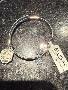 Alex and Ani Silver Maid of Honor Charm Bangle